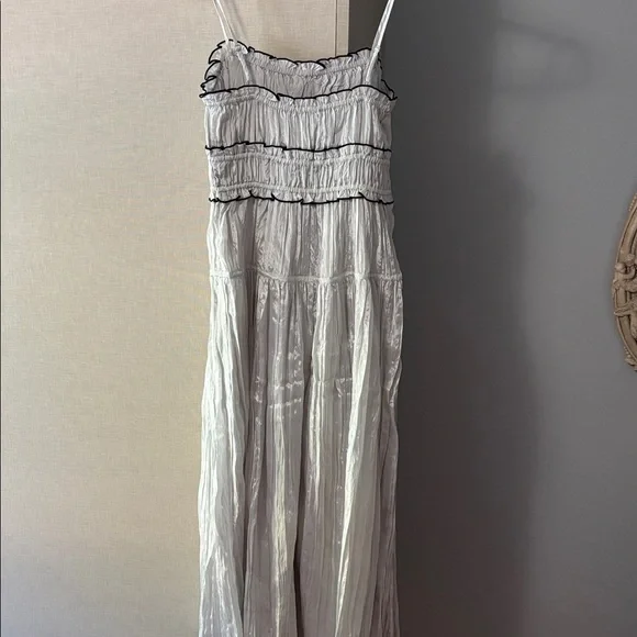 NWT J. Crew Light Gray Crinkled Maxi Dress size S - Picture 6 of 9